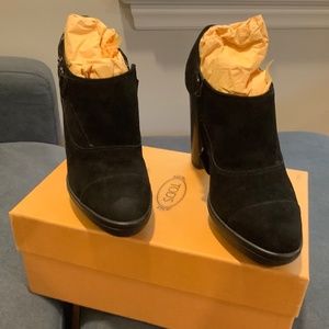 Tod’s suede booties. Size women’s 7.5 with dust bag and box